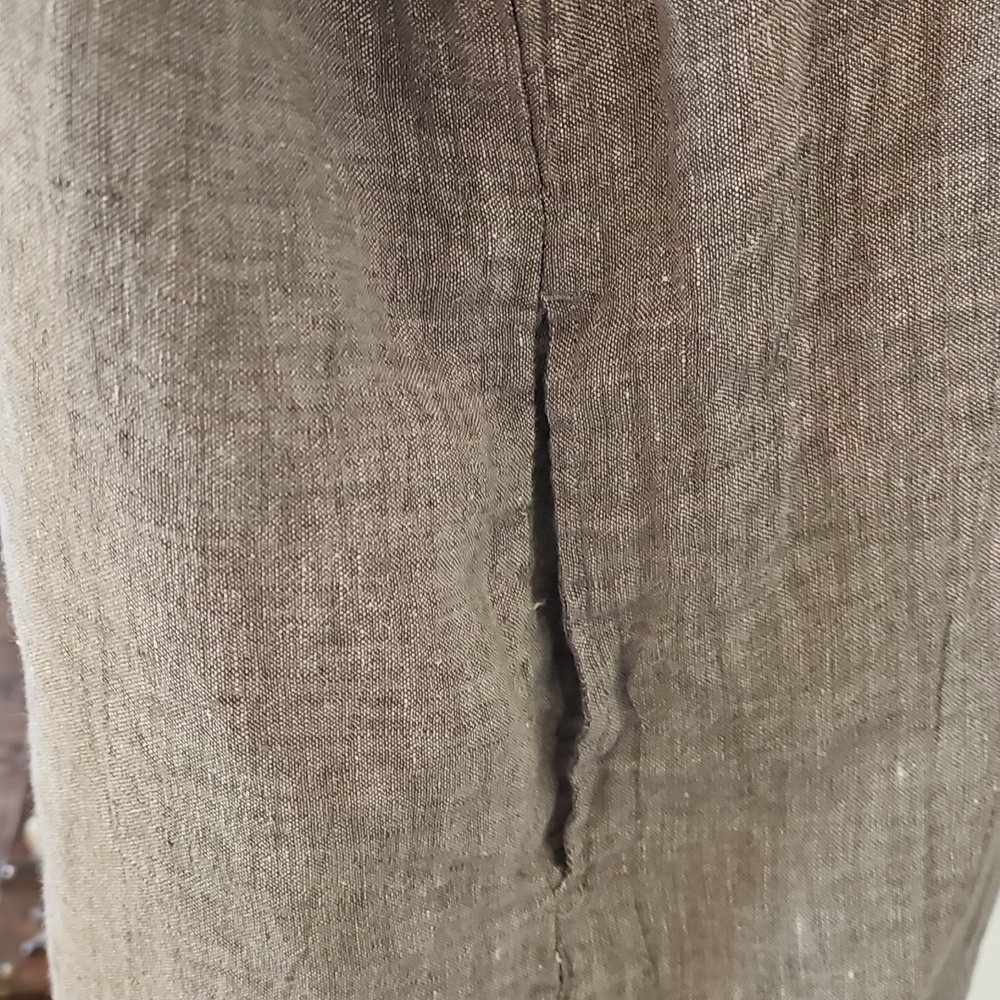 Tahari Women Medium Gray All Linen Open Front Blazer Suit Jacket Coat Pockets - Picture 5 of 8